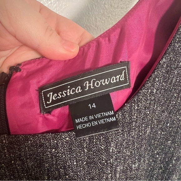 Jessica Howard Sleeveless Sheath Dress Charcoal Gray 14 - Picture 11 of 13